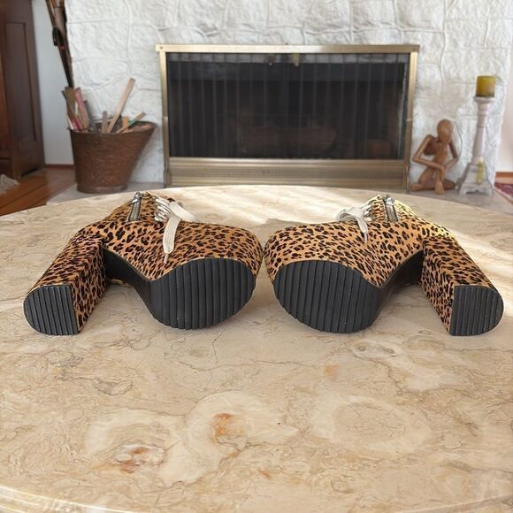 UNIF Hellbound Leopard Print Calf Hair Platform Leather Booties - Picture 9 of 16
